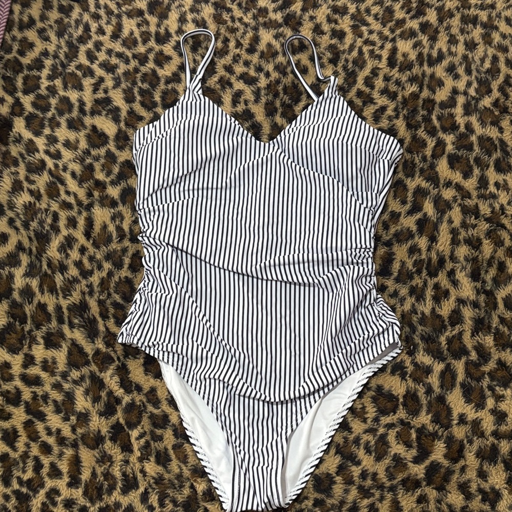 NWOT Striped One-Piece Swimsuit